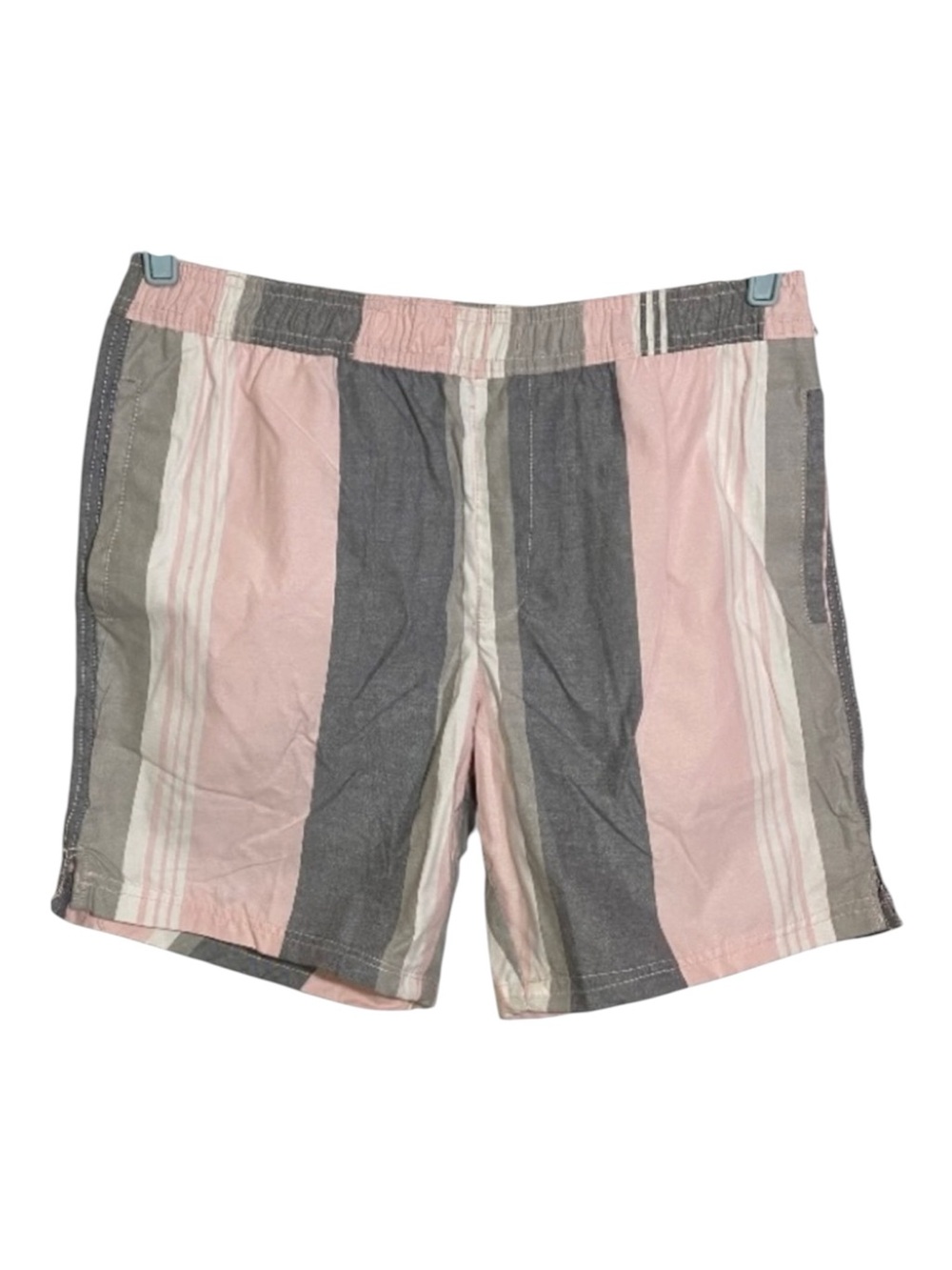 Free Planet Board Shorts Gray Pink and White Striped Pockets Men’s Size Large